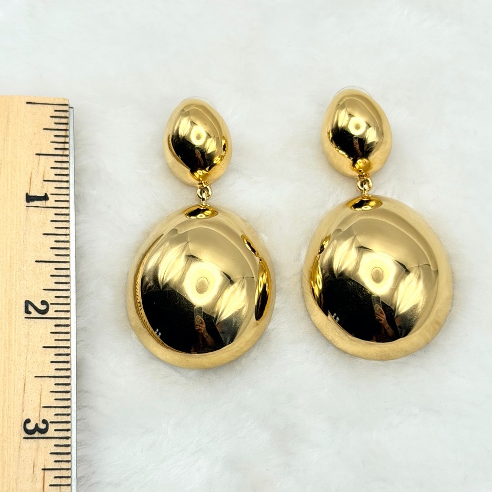 Isabel Marant ‘Awa’ Oversized Gold Tone Sculptural Drop Earrings Retail $495 - Picture 12 of 15